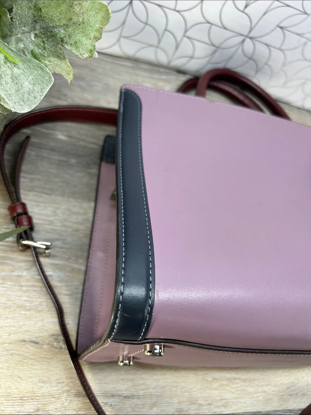 Coach purple and Burgundy Leather Satchel